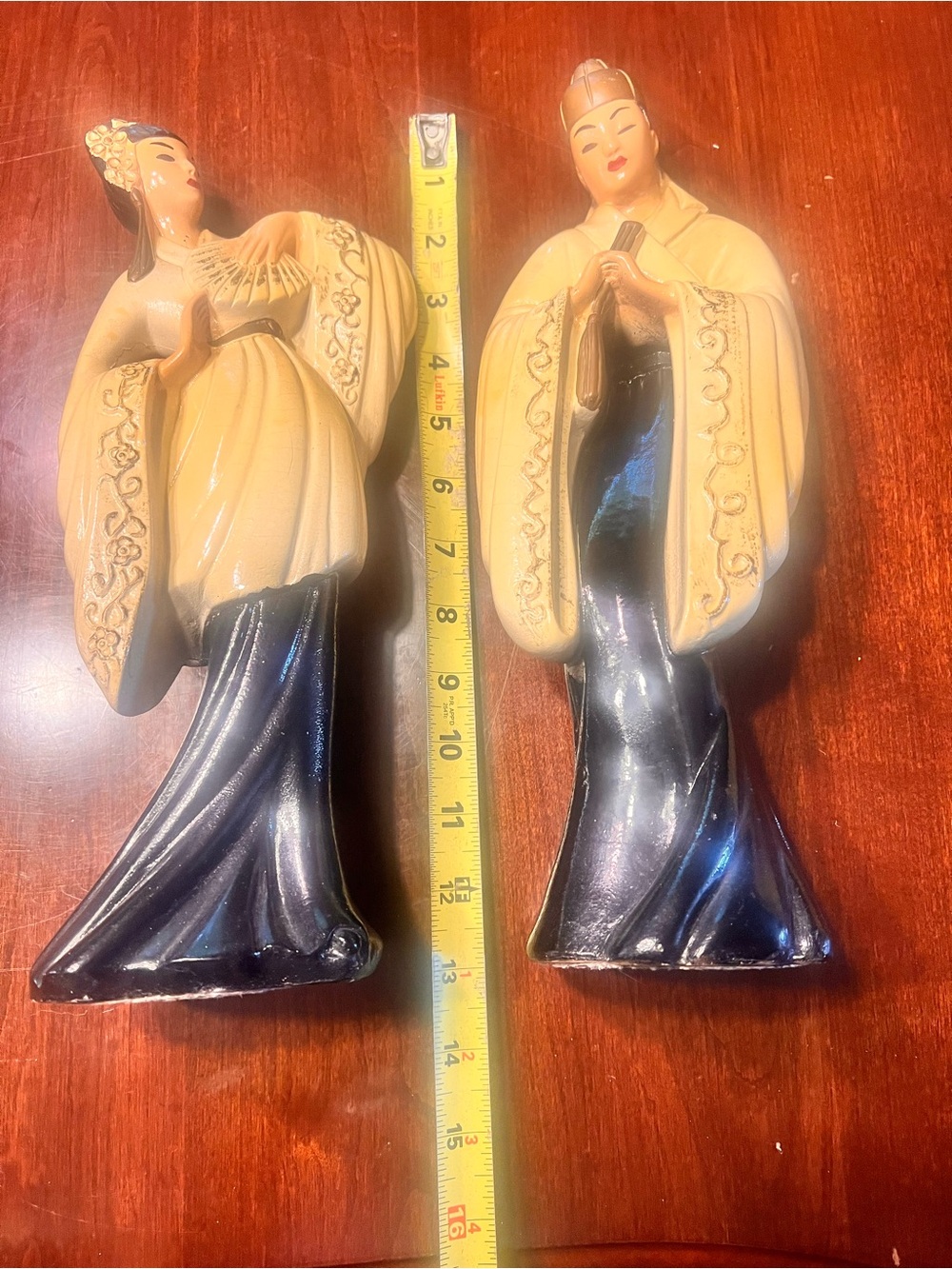 Vintage Mid-Century Modern Ceramic Asian Figurine Statues